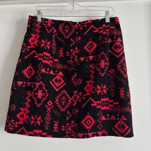 Piombo Tribal Aztec Corduroy Skirt size 12 NWT - Picture 2 of 6